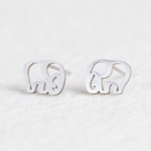 New stainless steel elephant minimalist earrings